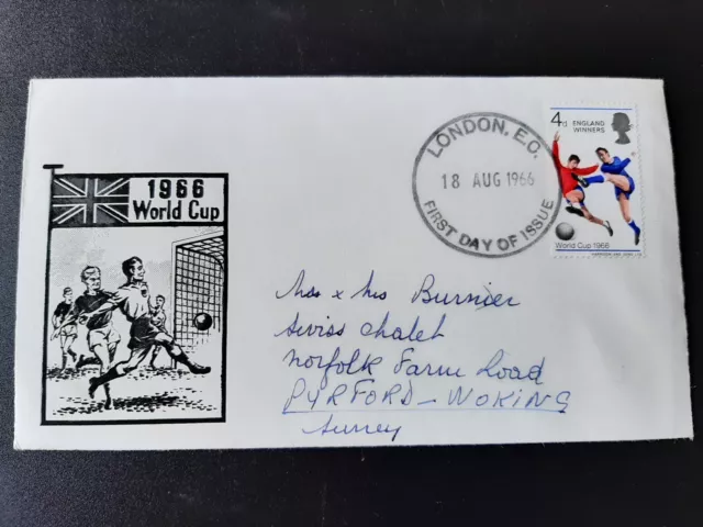 GB First Day of Issue 1966 World Cup 4d England Winners with London Postmark