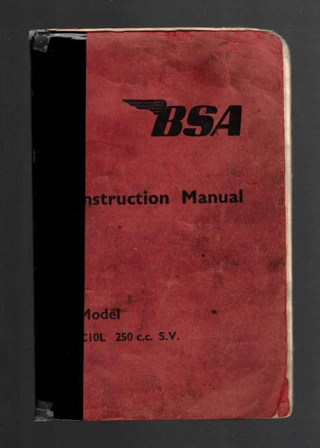 BSA Instruction Manual C10/C11 1954 With Lubrication Chart