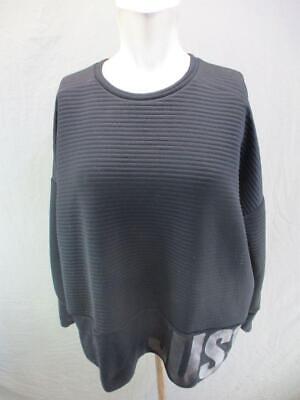 Nike Size L Womens Black Long Sleeve DriFit Oversized Pullover Sweatshirt 3GR173