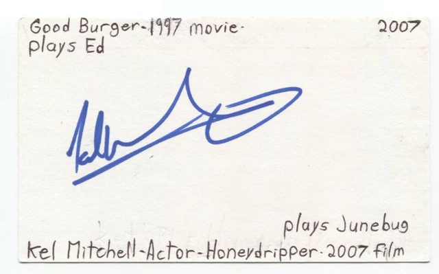 Kel Mitchell Signed 3x5 Index Card Autographed Actor Ed Good Burger Actor