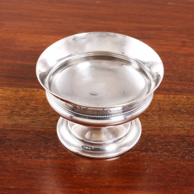Whiting Sterling Silver Footed Salt Cellar #42 Bright Cut Borders No Monogram