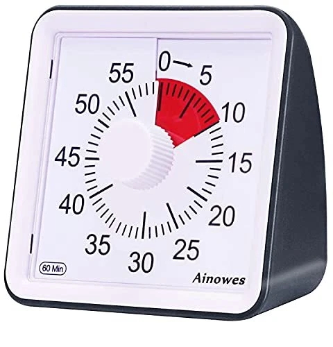 Ainowes Minuteur visuel 60 Minutes Silencieux Compte à rebours pour Enfants e...