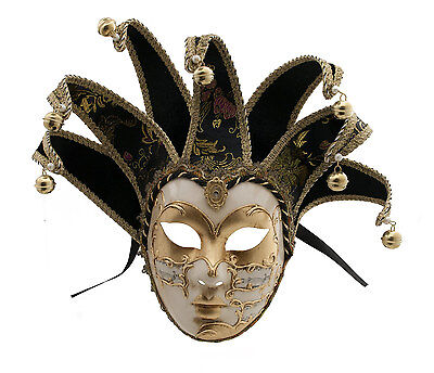 Mask from Venice Volto Jolly Black And Golden 7 Spikes Symphony 417 VG4