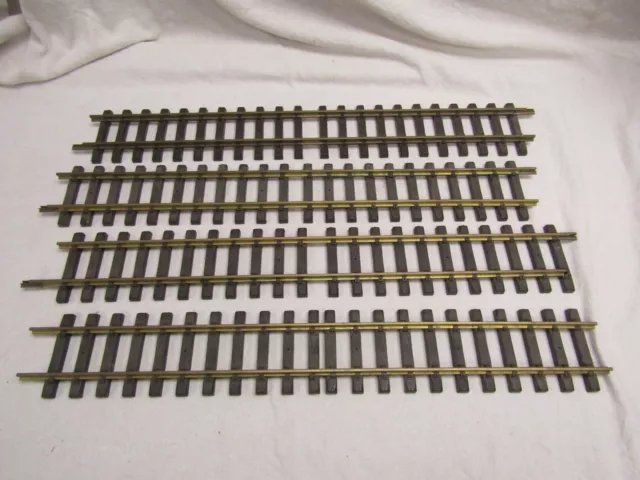 Train Track Straight  G Gauge Scale Lgb Lot 4 Pieces Railroad Brass Color Rail