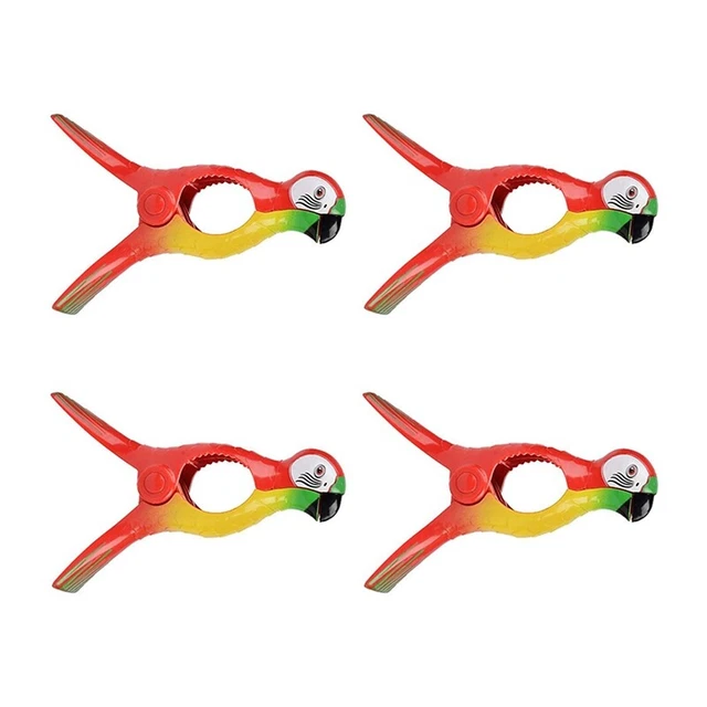 4 pezzi clip panno spiaggia per lettini, pappagallo clip asciugamano I2T3