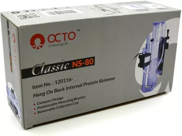 OCTO -Reef Octopus- NS80 Nano Hang On Internal Protein Skimmer - 25 G. In Sump