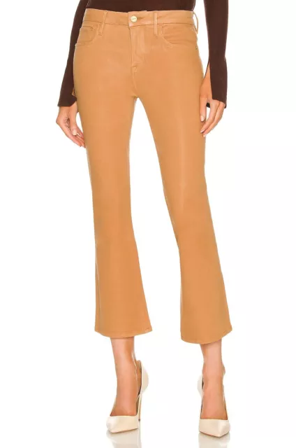 Frame Le Crop Mini Boot Coated Jeans In Vicuna  Size 26 Msrp $248