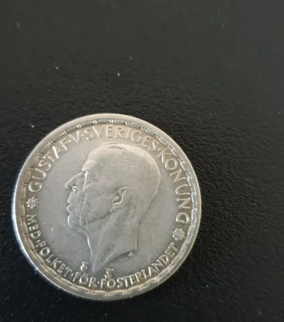 Old Swedish SWEDEN 1 Krona 1949G  Silver - Gustaf V.