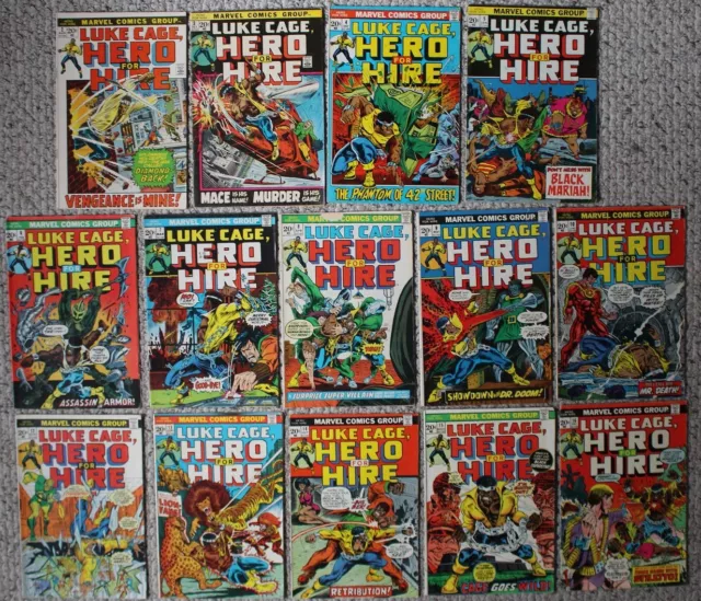 HERO FOR HIRE 1972-1973 LUKE CAGE Mace Black Mariah DR DOOM Stilletto 2-10,12-16