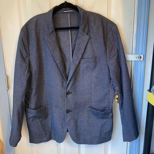 Old Navy Blue Gray 2 Button Suit Blazer Sport Coat Jacket Mens XXL  Pockets