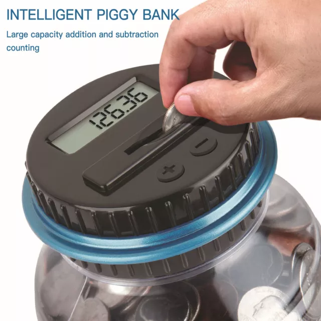 Electronic Digital LCD AU Coin Counter Counting Jar Money Saving Piggy Bank 2