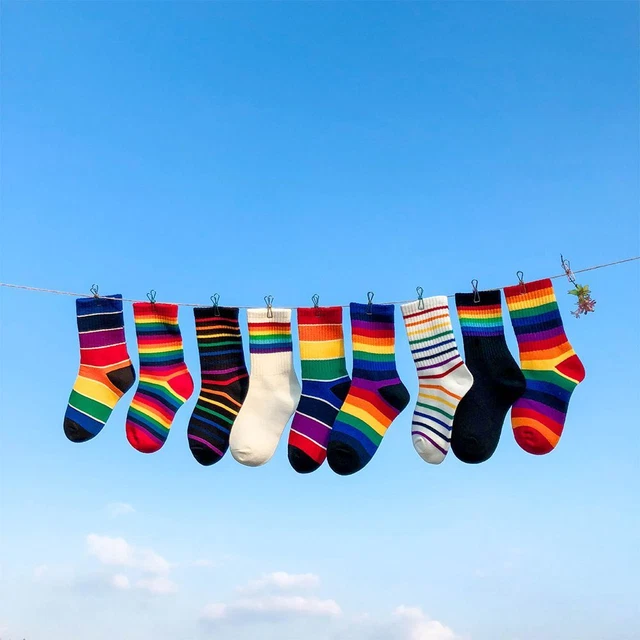 bambini piccoli calzino lungo Caviglia Calzini per bambine dolce arcobaleno