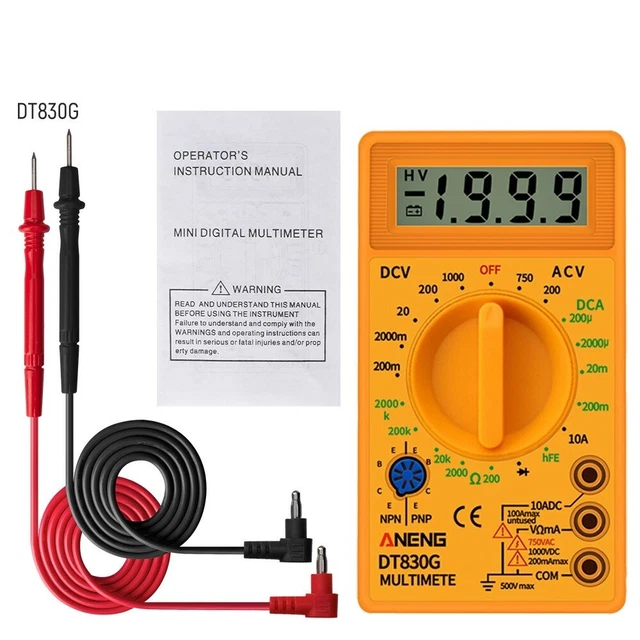 EASY OPERATION DT830G Digital Multimeter Transistor hFE Test Small and