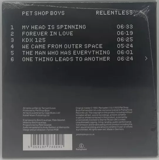 Pet Shop Boys - Relentless 30th Anniversary CD Album Digpak BRAND NEW/SEALED 2