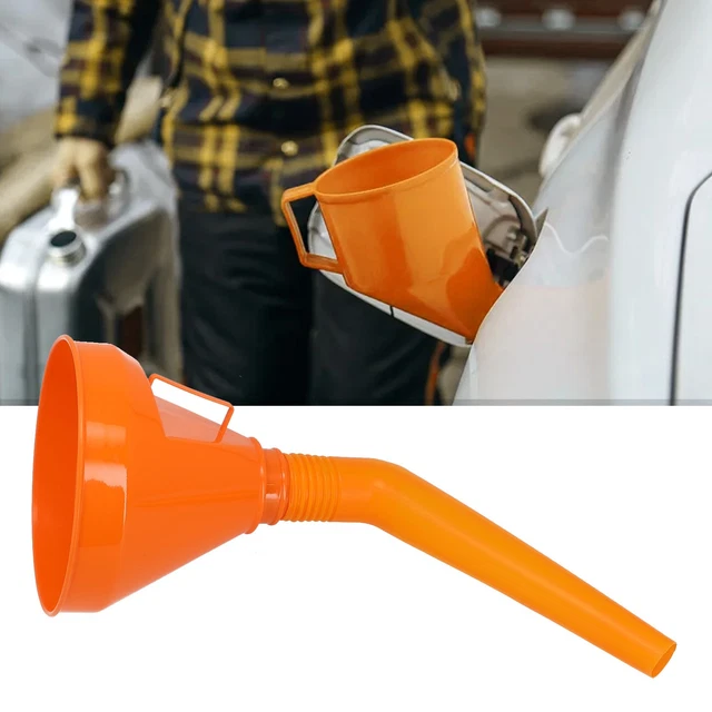 2 Entonnoirs Flexibles Avec Tuyau Et Pince - Pour Huile, Liquide De Refroidissement - Plastique Bleu Facile à Nettoyer
