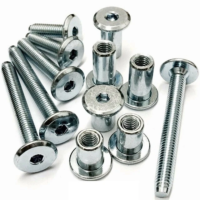 10pcs M6 Furniture Bolt In, Screws Fixing Screws Carbon Steel 70mm Nut Bolt Sets With 6mm Barrel Nuts Connector Fastener 5 thumbnail image