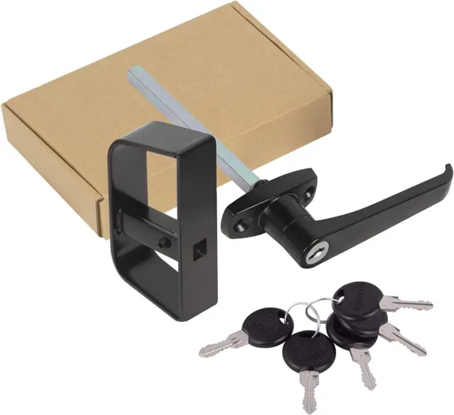 Shed Door Latch T-Handle Lock Kit with 5 Keys, 4-1/2" Stem Storage Barn Shed