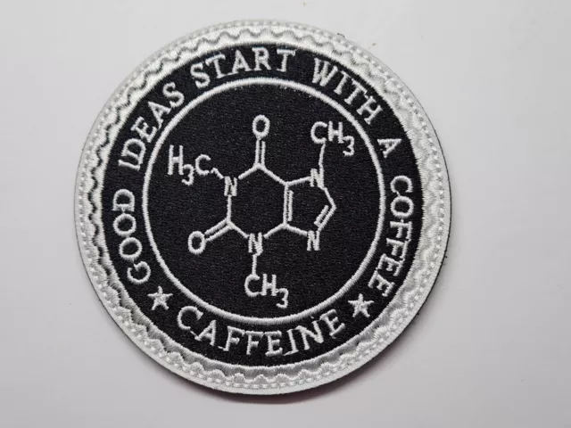 GOOD IDEAS START WITH COFFEE Hook and Loop Patch Badge Tactical Morale Military