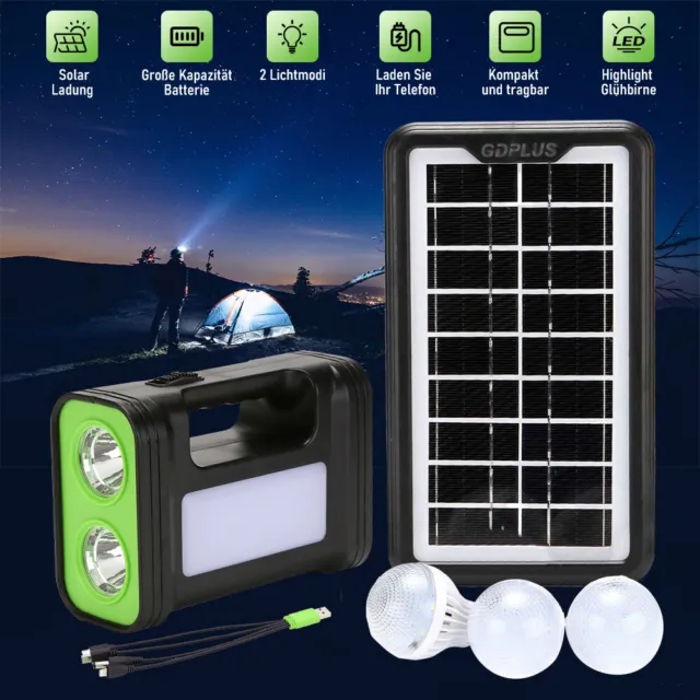 Kit de Panel Solar Generador Eléctrico Batería Portátil Central Eléctrica Luz con 3 Bombillas