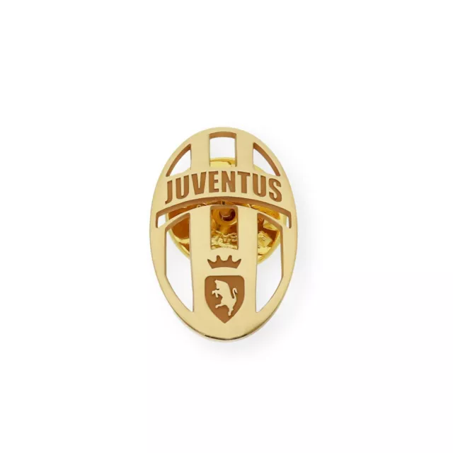 Juventus Pin Calado en Plata de Ley 925 Bañado en Oro 18k Emblema Futbol Italia