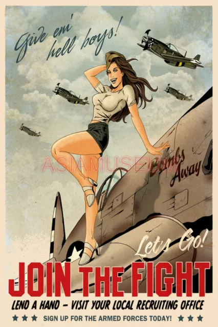 1941 WW2 USA PIN UP SEXY WOMEN AIRCRAFT FIGHTER PILOT PLANE PROPAGANDA ...