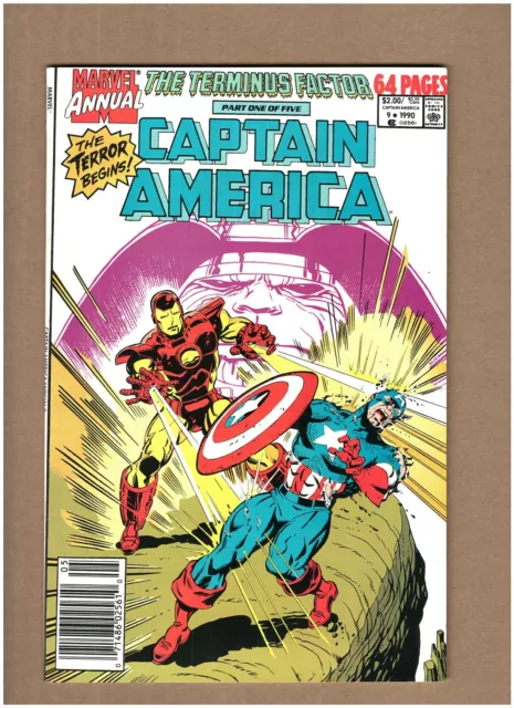 Captain America Annual #9 Newsstand Marvel 1990 Terminus Factor Iron Man VF 8.0