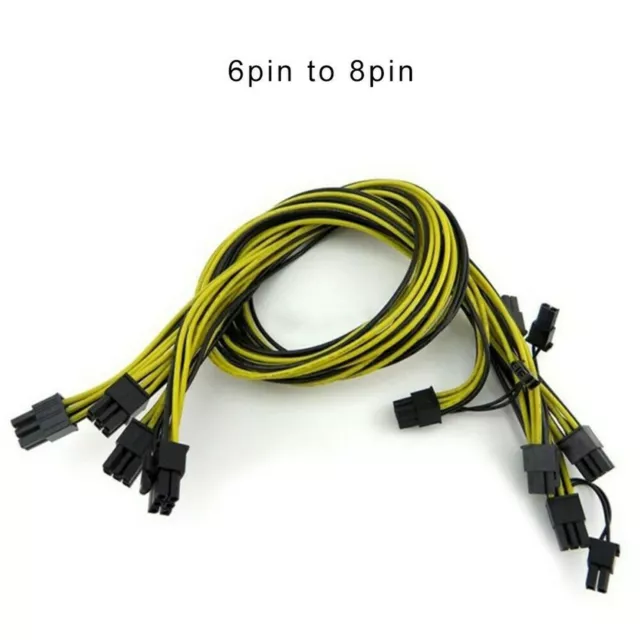 50/60/70CM 18AWG GPU PCIE 6Pin to 8Pin(6+2) Male Graphics Video Card Power Cable 2