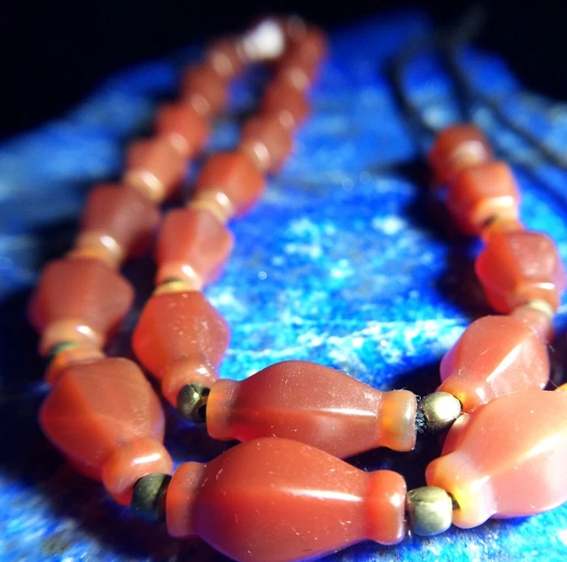 Etnhic OLD Red Agate Carnelian Collared Nagaland Himalayas Prayer Mala Bead