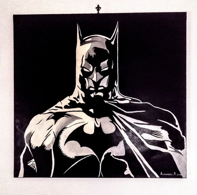 Dipinto Olio Su Tela Batman Fatto Da Me