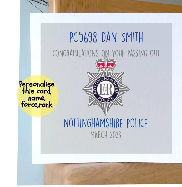 Personalised POLICEMAN POLICE LADY OFFICER GRADUATION PROMOTION Passing out CARD