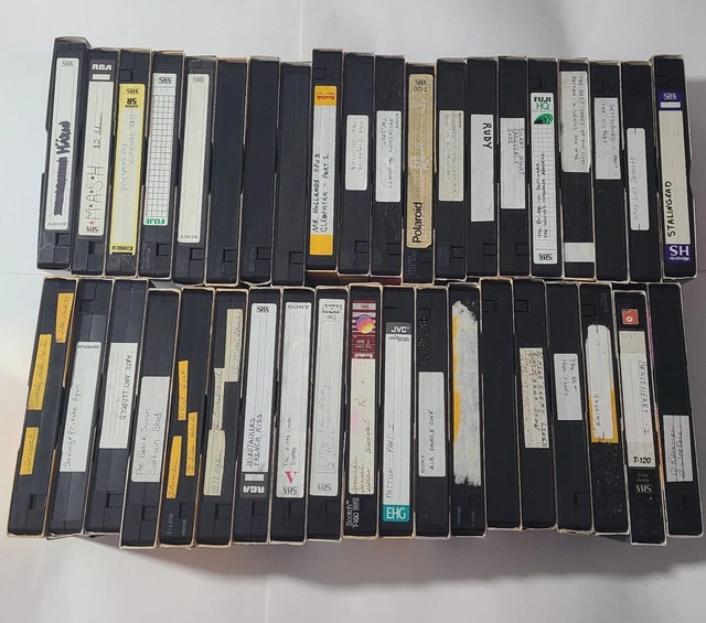 LOT OF 39 Used Blank VHS Tapes with Recorded Movies /Shows 30.00
