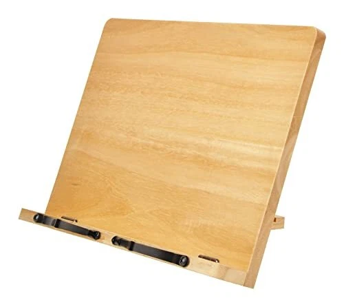Wood Cookbook Stand, 5- Angle Adjustable Book Holder, Foldable Recip...