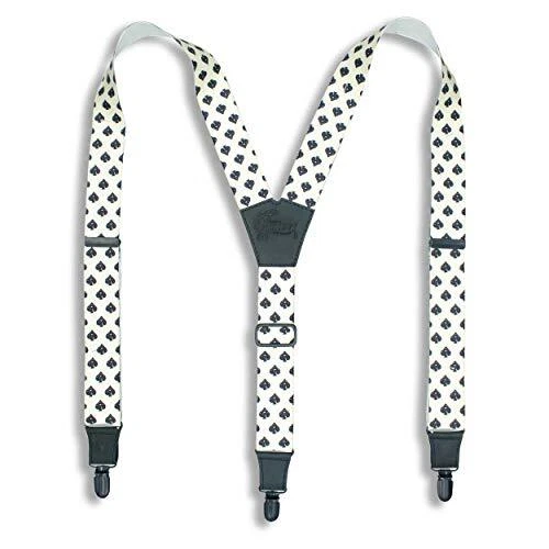 Suspender Spades Black Elastic Wide 1.36 inch | Wiseguy Original