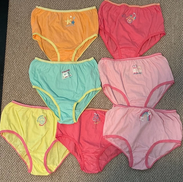 Size 14 Girls' Day-of-the-Week Panties Set, Cotton. Faded Glory Size 14 Girls' Day-of-the-Week Panties Set, Cotton. Faded Glory