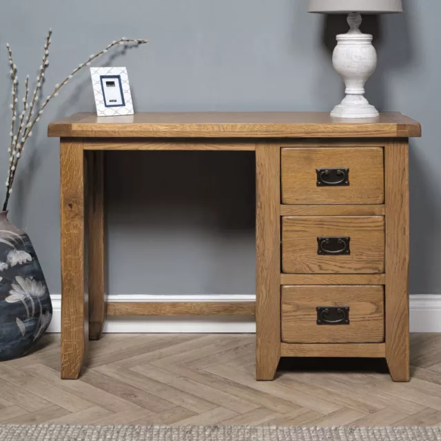 Elm Home and Garden Solid Oak rustic stain dressing table W 107 x D 44 x H75