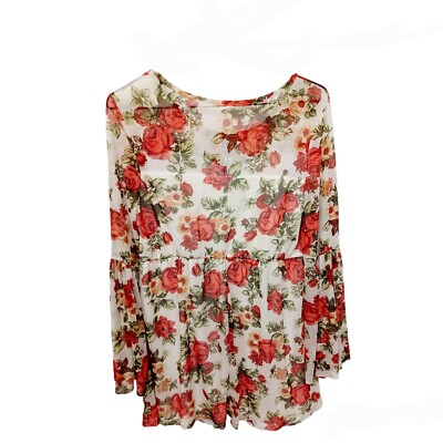 Planet Motherhood Bell Sleeve Knit Maternity Top-L-Floral