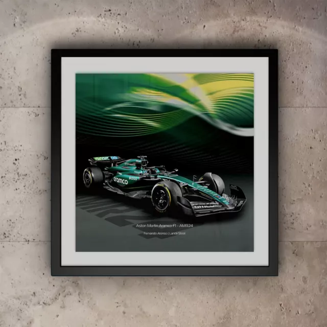 Aston Martin F1 Car Poster | AMR24 | Fernando Alonso | Lance Stroll | Print |