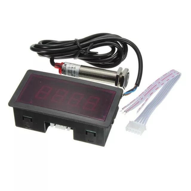 5X(LED 4 Digital Tachometer RPM Speed Meter Red + NPN Hall Proximity Switch5986