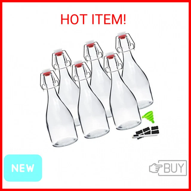 ZEBEIYU Swing Top Bottles 16 oz with Flip Airtight Lids for Second Fermentation,