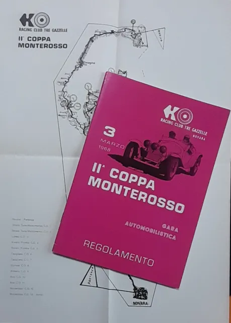 Coppa Monterosso 1968 Regolamento, Cartina Scuderia Tre Gazzelle