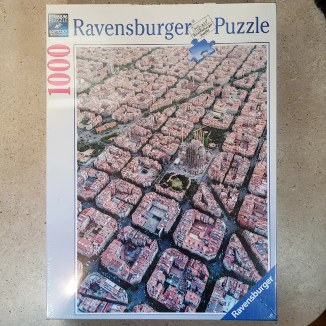 Ravensburger Puzzle Barcelona From Above 1000 Piece New And Sealed