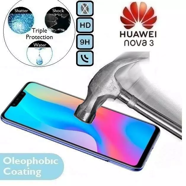 100% Genuino Protector Pantalla de Cristal Templado PAR-TL00 Para Huawei Nova 3