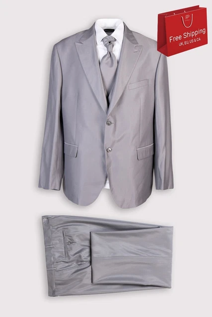 CTRL €1050 LUCIANO SOPRANI Tuta 4 Pezzi IT64 US54 6XL Miscela Lana Petto Singolo