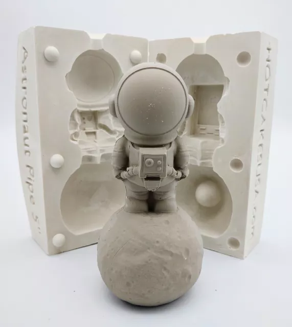 Mini 5" Astronaut Moon Man pipe ceramic slip casting plaster Mold