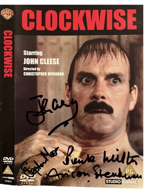 John Cleese & Penelope Wilton +2 HAND SIGNED Clockwise DVD *IN PERSON* COA