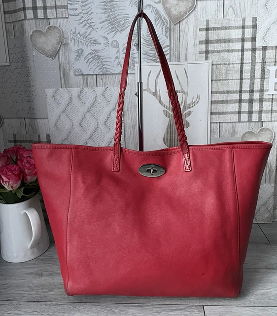 Mulberry Medium Dorset Tote Bag, over shoulder bag Red Nappa Soft Leather