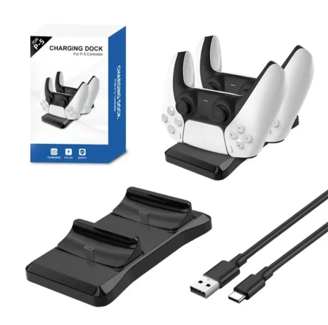 Dual Type-C USB Charger Docking Station Stand for PlayStation 5 Controller