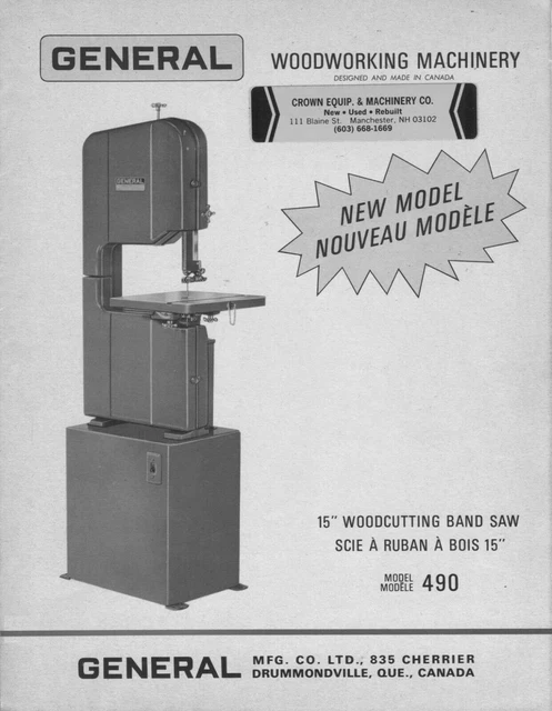 Woodworking Equipment Brochure Fits General Mfg. 1971 GM5
