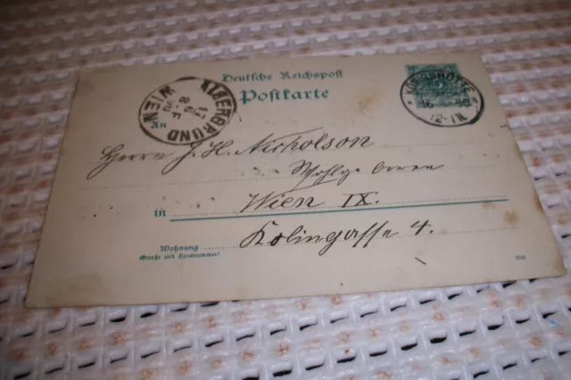 Königshütte Oberschlesien Chorzów 1890 Ganzsache nach Wien