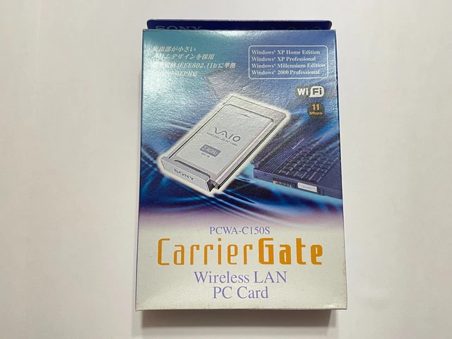 Sony Vaio Wireless LAN PC Card 802.11b Wi-Fi PCWA-C150S CarrierGate - TESTED